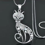 Fashionable and Cute Crystal Pendant Fox Cat Necklace