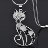 Fashionable and Cute Crystal Pendant Fox Cat Necklace